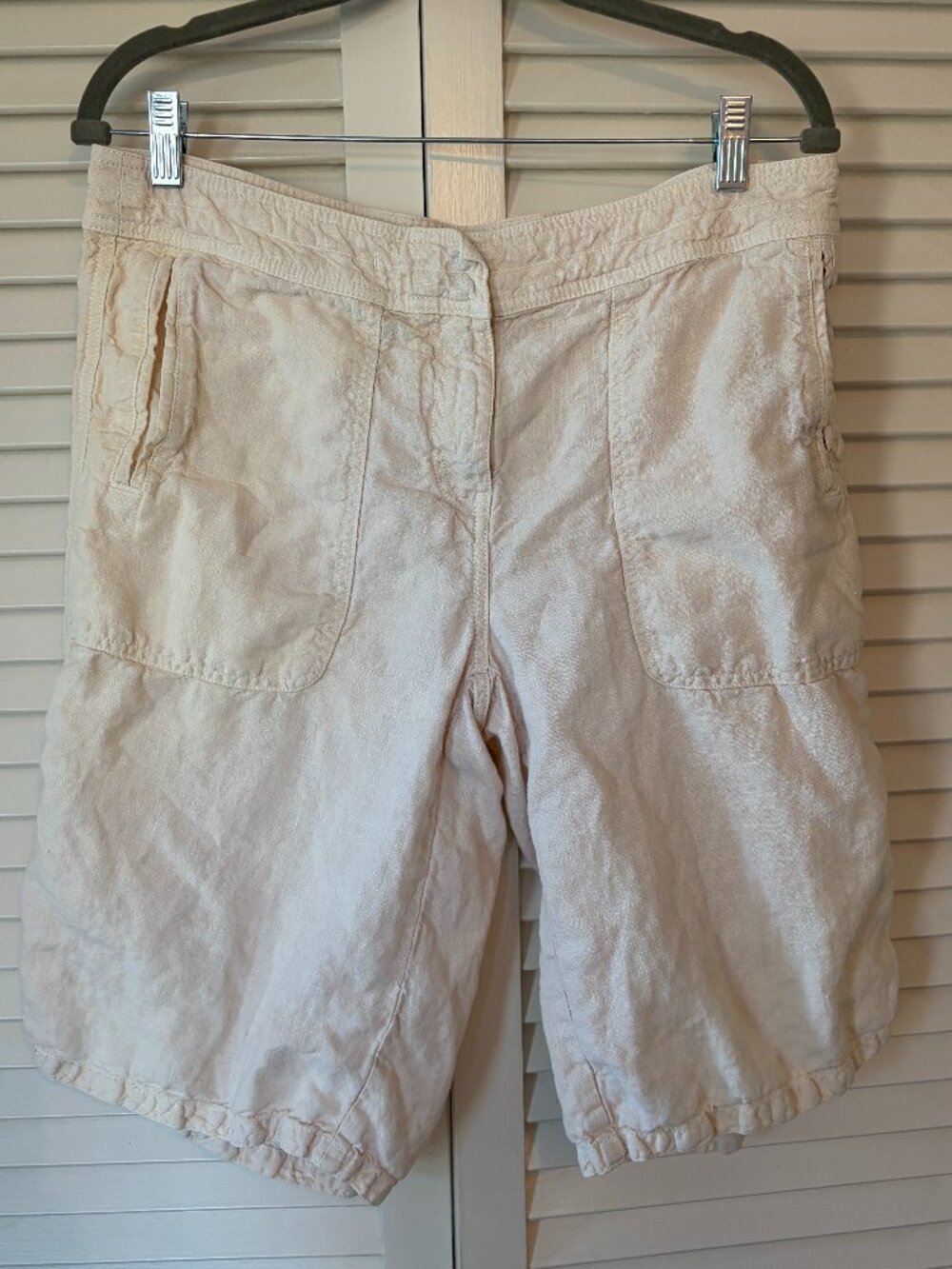 Poetry linen shorts 10 cream beige long